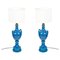 Table Lamps in Blue Glazed Earthenware by Pol Chambost (1906-1983), Set of 2, Image 1
