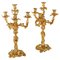 Große Vergoldete Bronze Kerzenhalter, 2 . Set 1