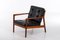 USA-75 Lounge Chair in Black Leather attributed to Folke Olsson for Dux, 1960s, Image 4