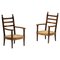 Armchairs in Wood and Straw, 1900s, Set of 2, Image 1
