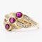 Vintage 14k Yellow Gold Ring with Rubies and Diamonds, 1970s 4