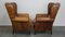 Vintage Sheep Leather Wing Chairs, Set of 2 3