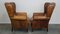 Vintage Sheep Leather Wing Chairs, Set of 2, Image 3