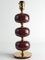 Burgundy Red Glass and Brass Table Lamp from Tranås Stilarmatur, 1960s 7