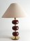 Burgundy Red Glass and Brass Table Lamp from Tranås Stilarmatur, 1960s 8