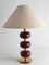 Burgundy Red Glass and Brass Table Lamp from Tranås Stilarmatur, 1960s 11