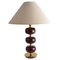 Burgundy Red Glass and Brass Table Lamp from Tranås Stilarmatur, 1960s 1