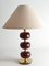Burgundy Red Glass and Brass Table Lamp from Tranås Stilarmatur, 1960s 9