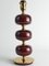 Burgundy Red Glass and Brass Table Lamp from Tranås Stilarmatur, 1960s 6