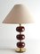 Burgundy Red Glass and Brass Table Lamp from Tranås Stilarmatur, 1960s 10