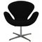 Swan Chair in Black Hallingdal Fabric by Arne Jacobsen, 1980s 1