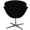 Silla Swan de tela Hallingdal negra de Arne Jacobsen, años 80, Imagen 4