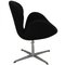 Sedia Swan in tessuto Hallingdal nero di Arne Jacobsen, anni '80, Immagine 3