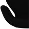 Silla Swan de tela Hallingdal negra de Arne Jacobsen, años 80, Imagen 6