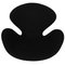 Silla Swan de tela Hallingdal negra de Arne Jacobsen, años 80, Imagen 9