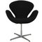 Swan Chair aus schwarzem Hallingdal Stoff von Arne Jacobsen, 1980er 2