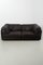 Vintage 2-Sitzer Sofa aus dunkelbraunem Leder 2