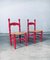 Rote Beistellstühle im skandinavischen Country Design, 1960er, 2er Set 19