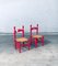 Rote Beistellstühle im skandinavischen Country Design, 1960er, 2er Set 24