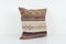 Turkish Organic Striped Square Kilim Pillow Cover, Image 3