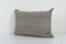 Vintage Organic Soft Wool Striped Neutral Gray Kilim Lumbar Cushion Cover 2
