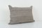 Vintage Organic Soft Wool Striped Neutral Gray Kilim Lumbar Cushion Cover 3