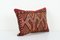 Red Lumbar Cicim Pillow Cover - Wool Turkish Jajim Cushion 3