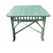 Spanish Bamboo Auxiliar Table Painted in Green 1