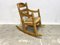 Brutalist Rocking Chair with Wickerwork, 1970s 1