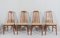 Teak Model Eva Dining Chairs by Niels Koefoed for Hornslet, Denmark, 1960s, Set of 4 2