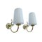 Vintage Glass Brass & Wall Lights from Honsel, 1960s, Set of 2 1