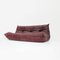 Burgundy Leather Togo 3-Seater Sofa by Michel Ducaroy for Ligne Roset, 1990s, Image 10