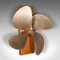 Large Vintage English Ship Propeller Display in Bronze and Oak, 1950s 2
