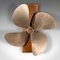 Large Vintage English Ship Propeller Display in Bronze and Oak, 1950s 1