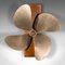 Large Vintage English Ship Propeller Display in Bronze and Oak, 1950s, Image 1