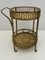 Bohemian Round Bar Trolley in Bamboo and Wicker attributed to Franco Albini, 1960s 1