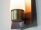 Lampada da parete vintage in teak, ottone e vetro opalino, Danimarca, Immagine 6