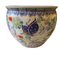 Maceta china vintage de porcelana con flores y mariposas, Imagen 5