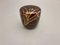 Contenitore Netsuke Matcha vintage con lacca Maki-E bordeaux con iridi e intarsio decorativo, Giappone, anni '60, Immagine 1