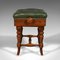 English Victorian Piano Riser Stool in Walnut and Leather, 1890s, Image 5