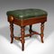 English Victorian Piano Riser Stool in Walnut and Leather, 1890s 1