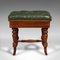 English Victorian Piano Riser Stool in Walnut and Leather, 1890s, Image 2