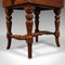 English Victorian Piano Riser Stool in Walnut and Leather, 1890s 10