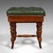 English Victorian Piano Riser Stool in Walnut and Leather, 1890s, Image 6