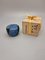 Vintage Japanese Netsuke Matcha Conatiner with Maki-E Lacquer Depicting a Deep Blue Kimono Fabric with Golden Drangonflies on Black Background, 1960-70s, Image 2