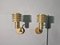 Vintage Scandinavian Wall Lights in Stepped Brass, 1970s, Set of 2 1