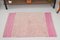 Vintage Turkish Pink Beige Doormat Rug 3