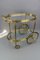 Mid-Century Modern 2-Tier Brass and Glass Bar Cart in the style of Maison Baguès, 1950s, Image 12