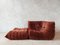 Vintage Togo Sofa Set in Cognan Brown Velvet by Michel Ducaroy for Ligne Roset, 1970s, Set of 2, Image 9