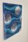 Pittura scultura tessile con effetto onda e rilievo con pieghe monocromatiche blu, Immagine 10